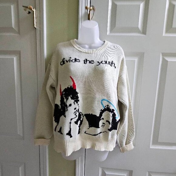 Divide the Youth Demons and Angels Knitted Sweater Size Large - Picture 1 of 10